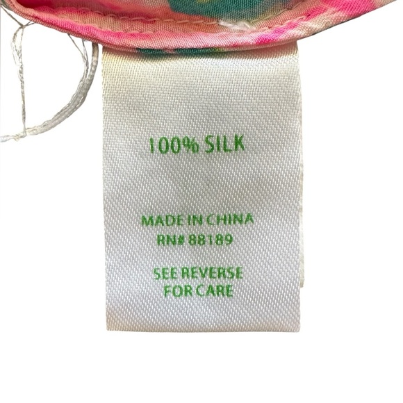 Lilly Pulitzer Oh Shello Dusk Racerback Silk Tank Top Pink Blue size XS - Picture 5 of 5